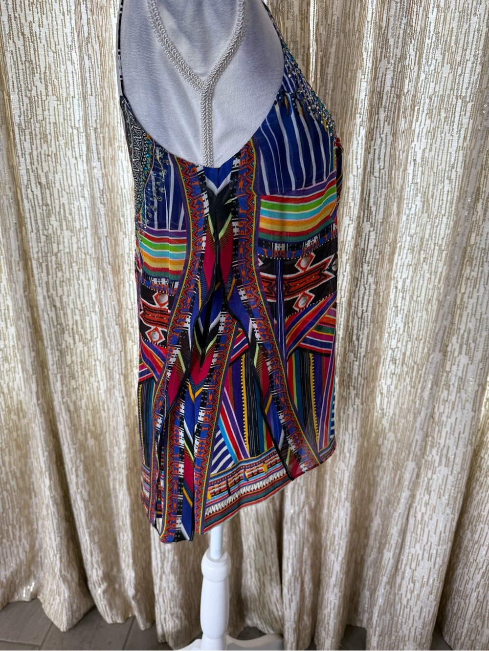 Camilla Multicolor Beaded V-Neck Spaghetti Strap Camisole - Picture 5 of 12